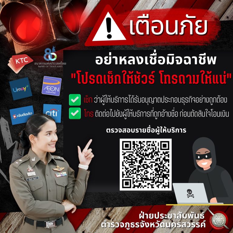 ระวังแอปพลิเคชั่นแอบอ้างเป็นผู้ให้บริการกู้เงิน หลอกลวงเงิน เช็กให้ชัวร์!